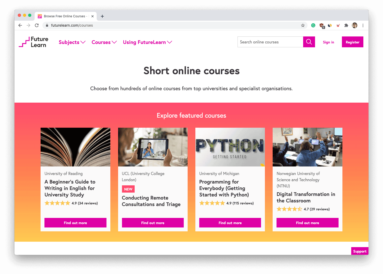 Landing Page Startup Edukasi Online
